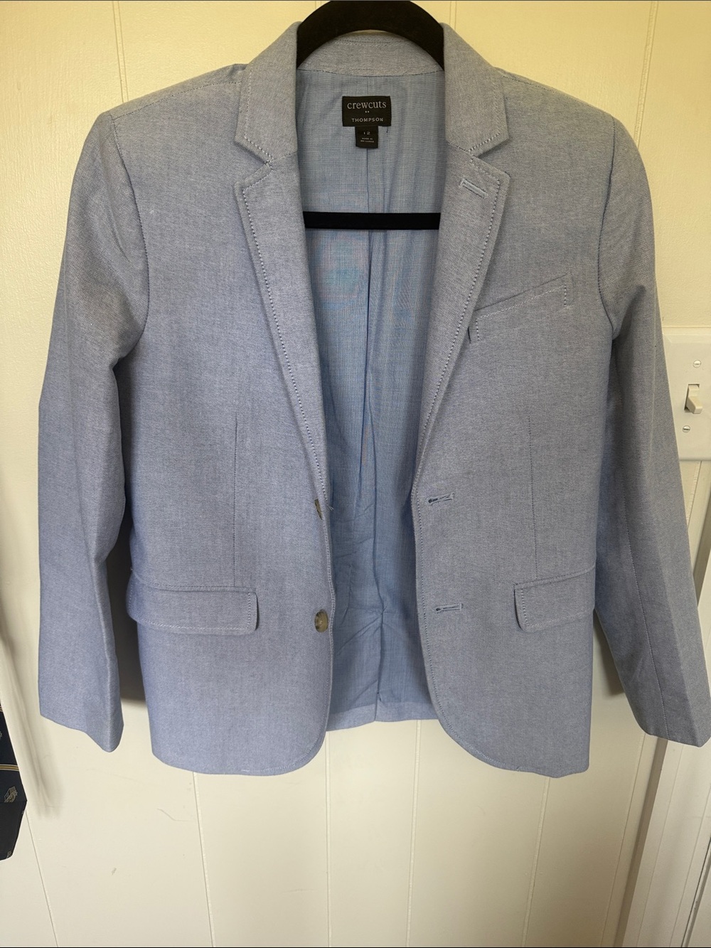 Crewcuts Light Blue Boys Thompson suit.  Jacket size 12 pants size 10